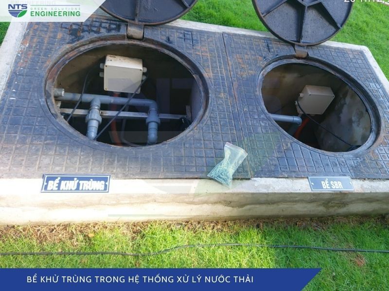 bể khử trùng trong xử lý nước thải giúp loại bỏ vi sinh vật có hại